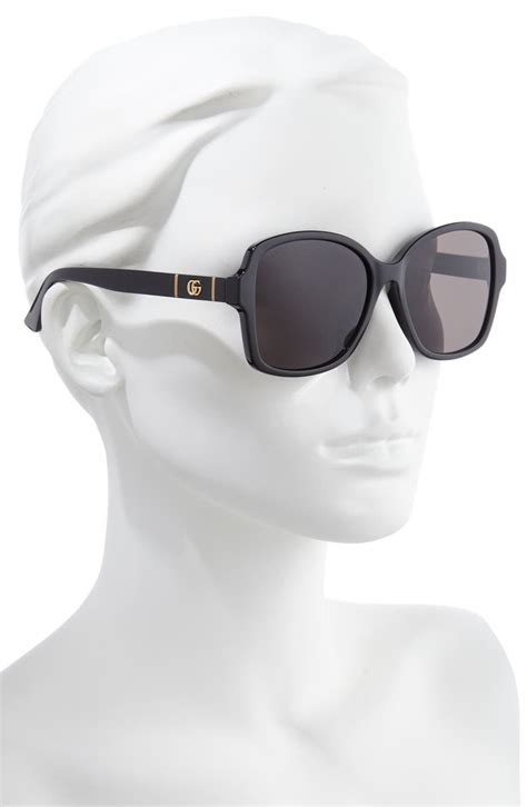 gucci 57mm rectangle sunglasses